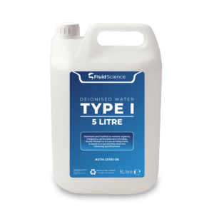 Fluid Science TYPE I Deionised Water - TYPE 1 Deionised Water - Ultra Pure Water - PNG