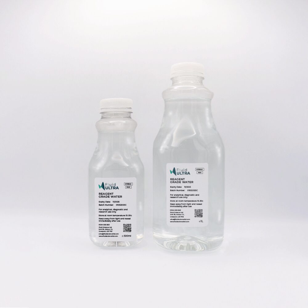 Reagent Water - 500ml - 1000ml - 1L - Reagent Grade Water - Reagent Grade - High Purity Reagents - JPG - Gamma Irradiated