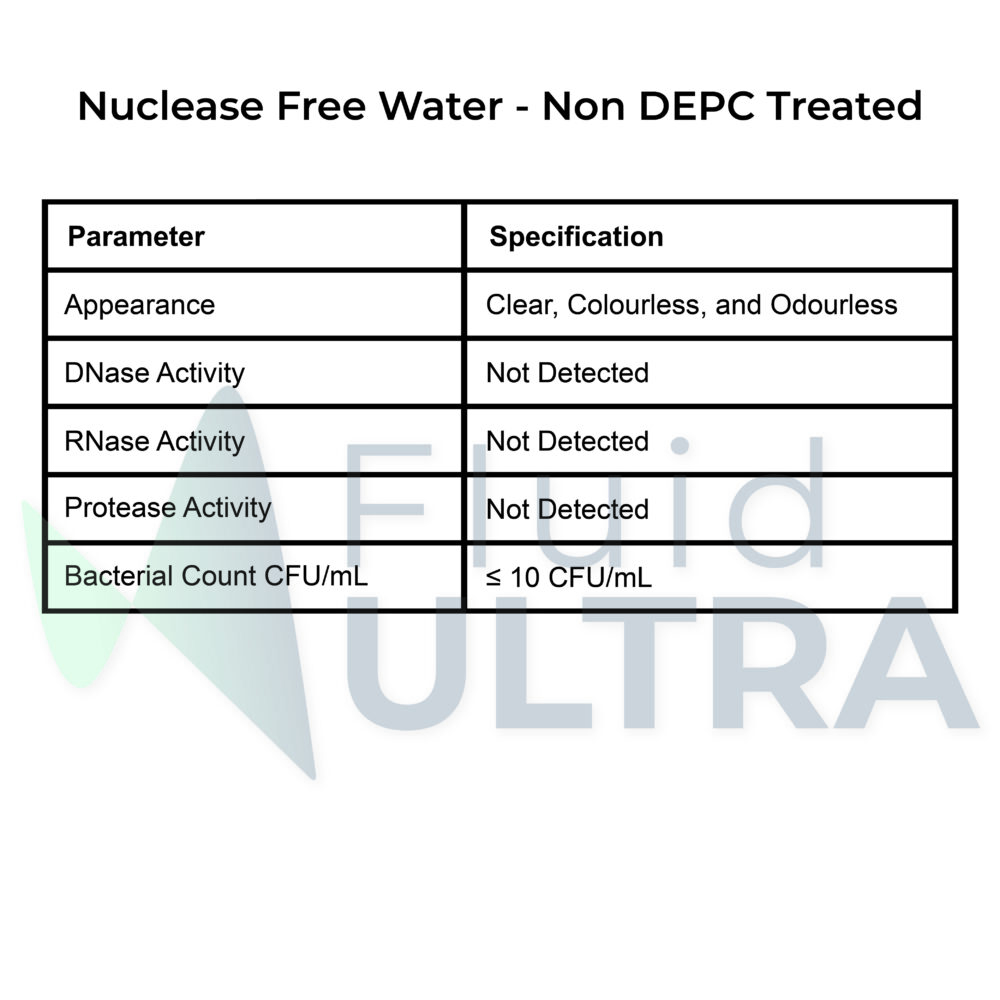 Nuclease Free Water - Nuclease-Free Water - Non DEPC Treated - Not DEPC Treated - No Diethylpyrocarbonate - JPG