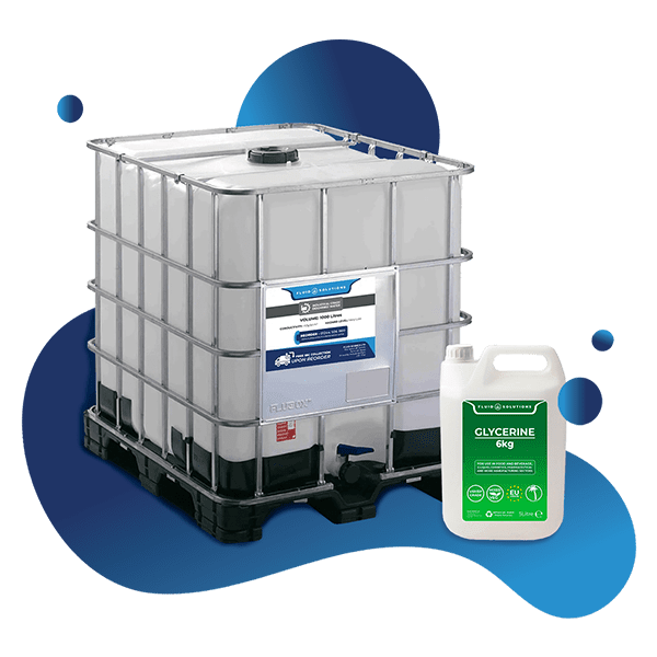 Deionised Water IBC and Chemical Drum of Glycerine