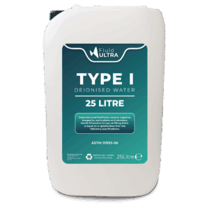 Type 1 Water - Fluid Science TYPE I Deionised Water - TYPE I Water - TYPE 1 Deionised Water - Ultra Pure Water - JPG - ASTM D1193-06 - 25L